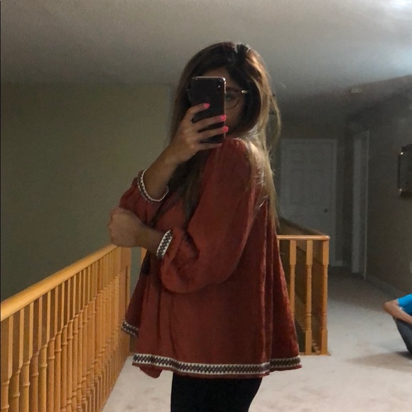 H&M terracotta cape blouse - Picture 2 of 4